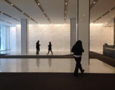 Working on a White Marble Lobby on the Avenue of Americas
